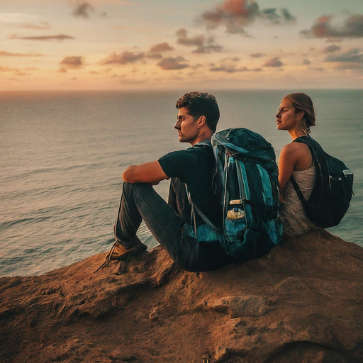 Silhouettes of Love at Sunset