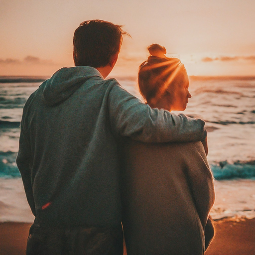 Silhouettes of Love at Sunset