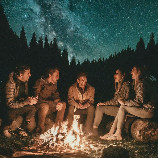 Starry Night Campfire: A Moment of Tranquility