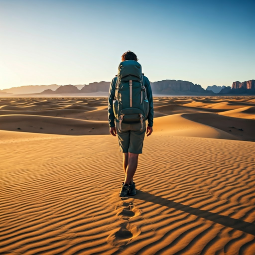 A Solitary Journey Through the Golden Sands