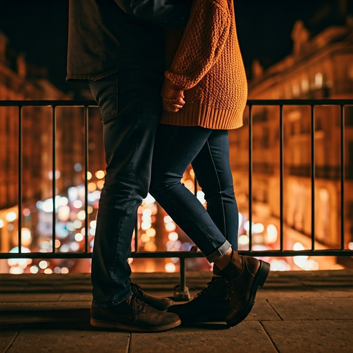 A Moment of Intimacy Amidst the City Lights