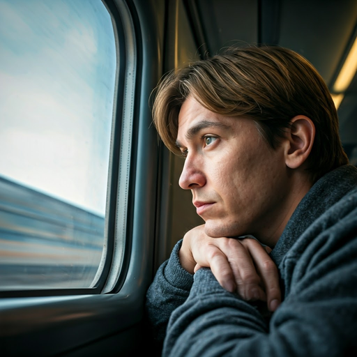 Lost in Thought: A Moment of Contemplation on the Train