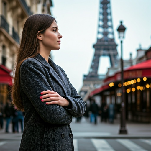 Lost in Thought Beneath the Eiffel Tower