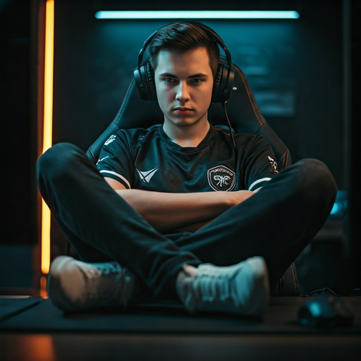 The Focus of a Champion: A Gamer’s Intensity in Low Light