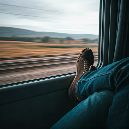 Tranquility in Motion: A Leg, a Window, and the Blur of a Journey