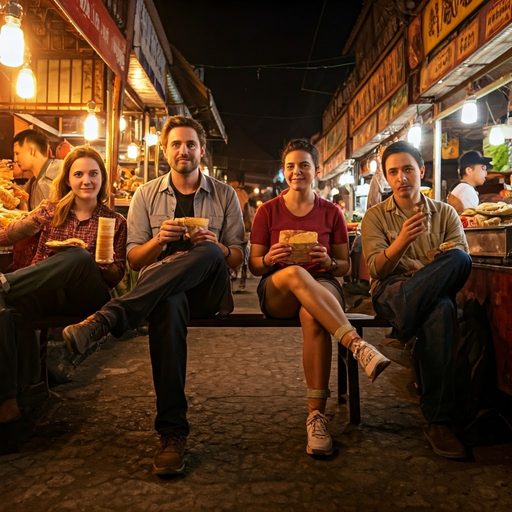 Night Market Intimacy: A Glow of Friendship and Mystery