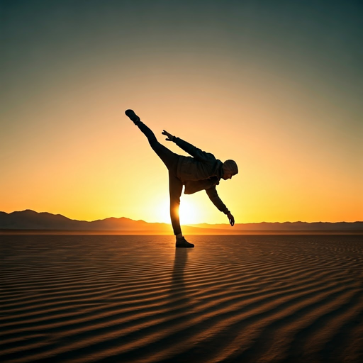 Silhouette of Serenity: Yoga at Sunset in the Desert