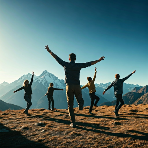 Silhouettes of Joy: Celebrating Life Against the Sunset