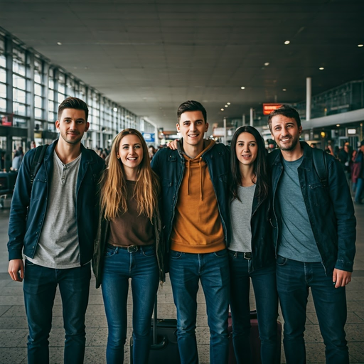 Airport Adventures: Friends Embark on a Journey Together