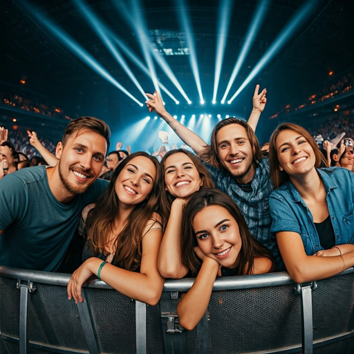 Friends at a Concert: Pure Joy and Excitement