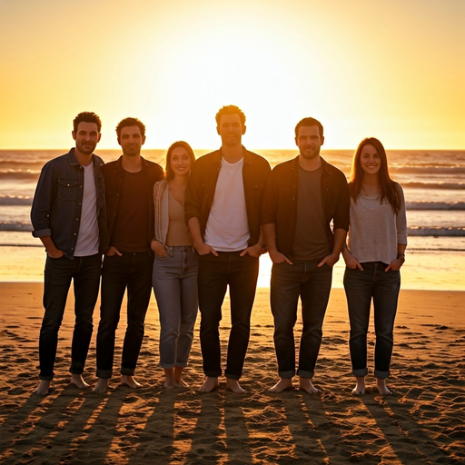 Sunset Smiles: Friends Capture a Moment of Joy