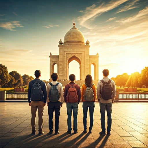 Silhouettes of Hope: Five Friends Embrace the Setting Sun