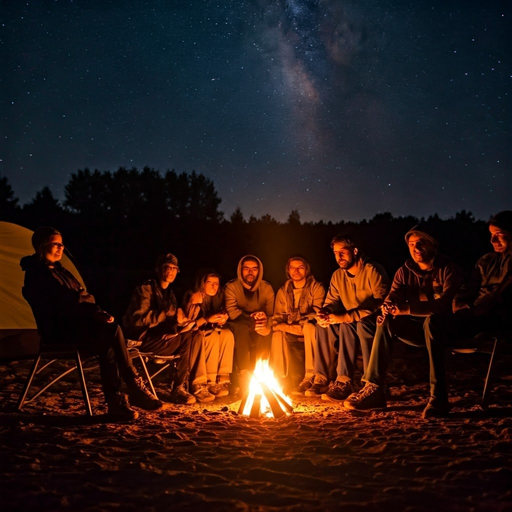 Campfire Under a Starry Sky: A Night of Wonder and Adventure