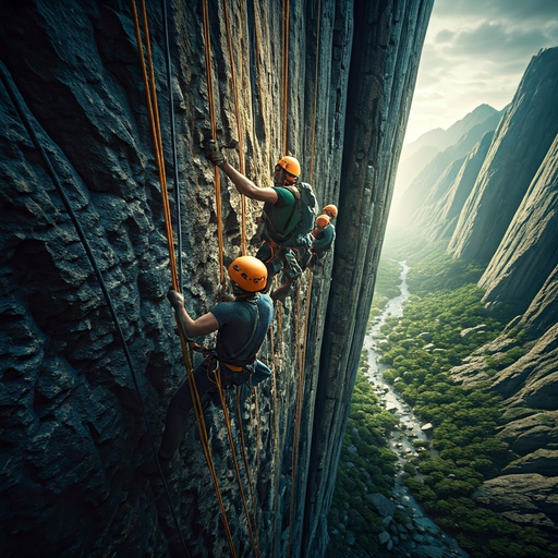 Conquering the Vertical: Climbers Brave a Dramatic Ascent