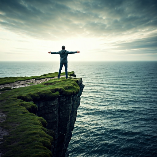 A Man’s Solitude Against the Vastness of the Ocean