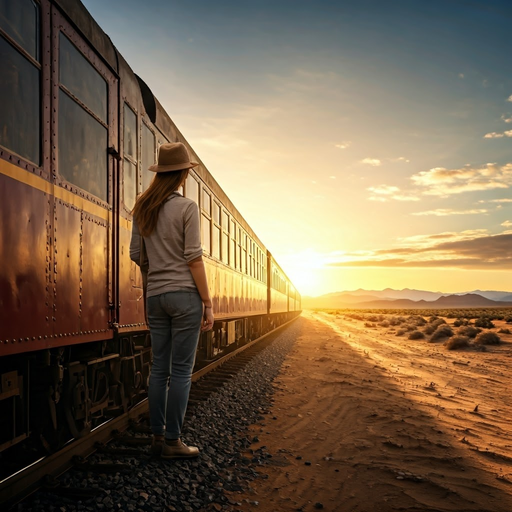 Silhouetted Against the Setting Sun: A Moment of Hope in the Desert