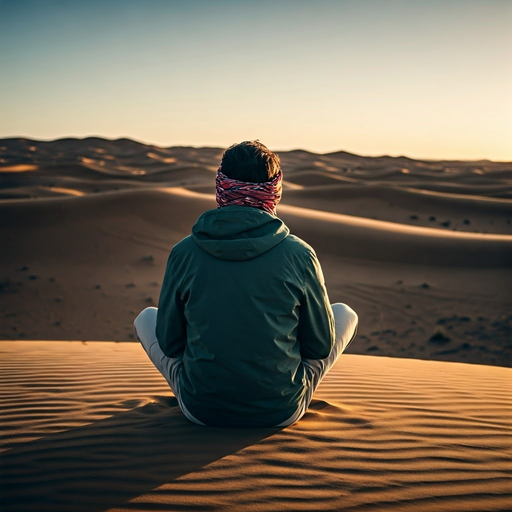 Silhouetted Solitude: A Moment of Contemplation in the Desert