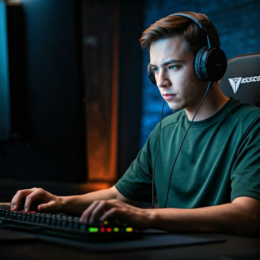 The Gamer’s Focus: A Moment of Intense Concentration