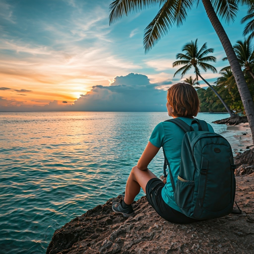 Sunset Serenity: A Moment of Tranquility by the Ocean