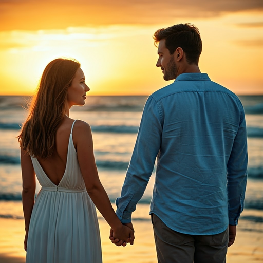 Sunset Serenade: A Romantic Beach Stroll