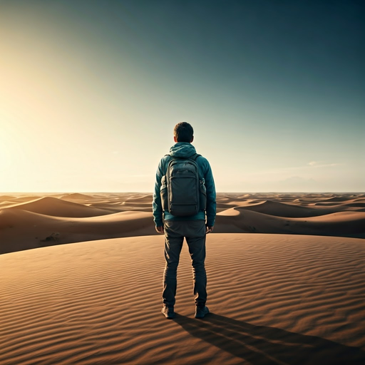 Lost in the Desert’s Embrace: A Moment of Solitude and Wonder