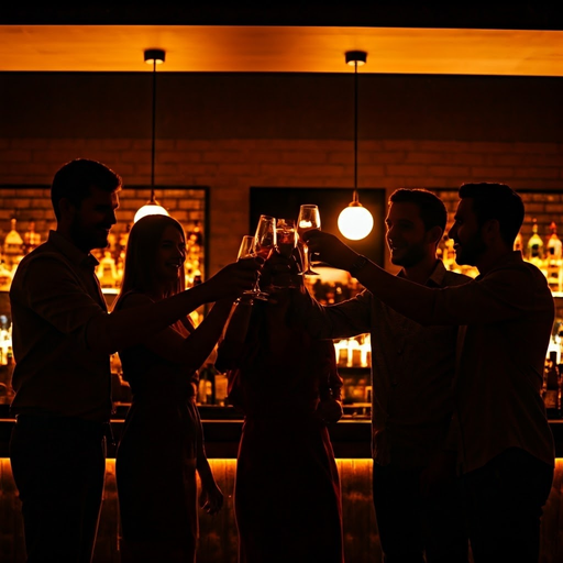 Silhouettes of Friendship: A Toast to Good Times