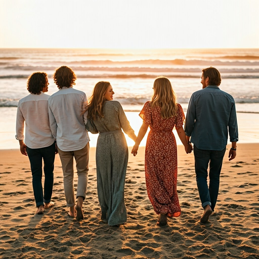 Golden Hour Friendship on the Beach