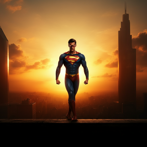 Superman: A Silhouette of Hope Against the Setting Sun