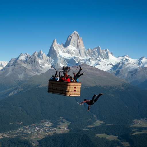 Daredevil Takes a Leap of Faith from Hot Air Balloon