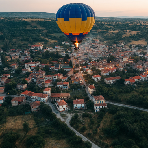 Tranquil Sunset Over a Quaint Village