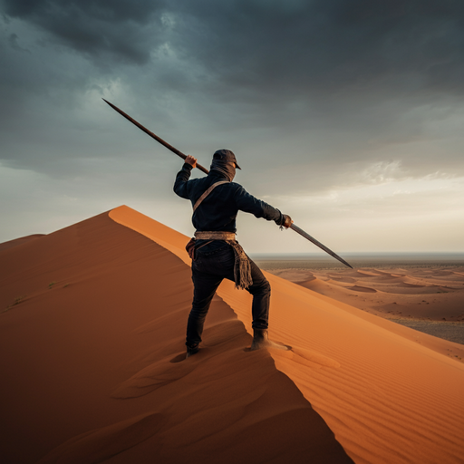 A Lone Warrior in the Vast Desert