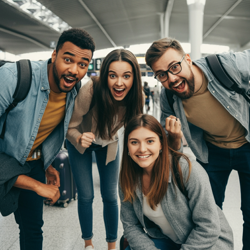 Airport Adventures: Friends Capture the Joy of Travel