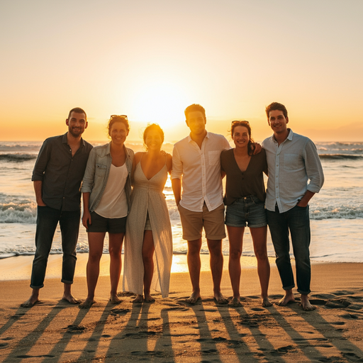 Sunset Smiles: Friends Capture the Golden Hour