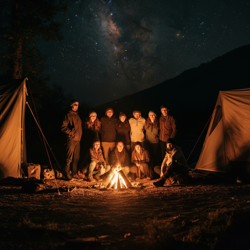 Campfire Tales Under a Starry Sky