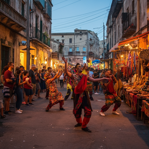 Street Market Comes Alive with Festive Dance Performances