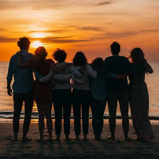 Sunset Silhouettes: Friends Forever