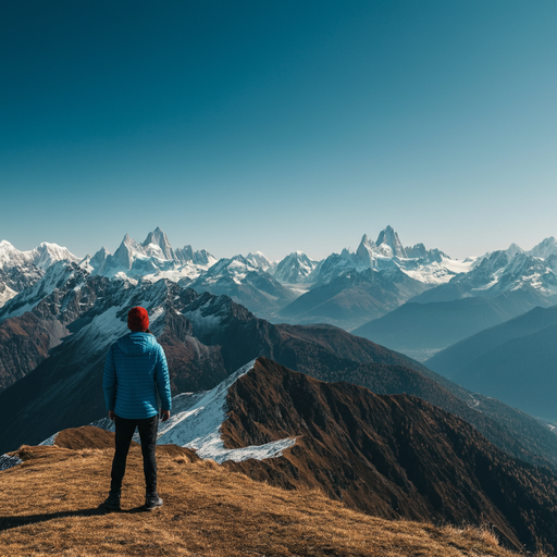 Solitude and Majesty: A Hiker Finds Peace Amidst the Mountains