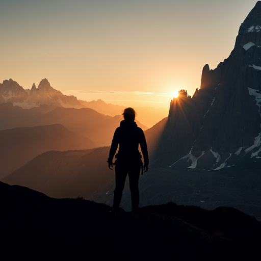 Silhouetted Against the Sunset: A Hiker’s Moment of Triumph