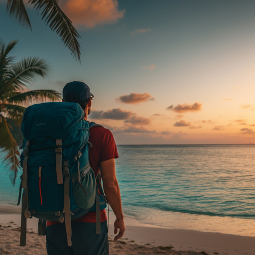 Silhouetted Serenity: A Man Finds Peace at Sunset