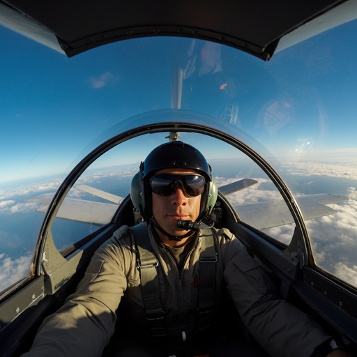 Pilot Takes a Selfie Above the Clouds, Capturing the Thrill of Flight