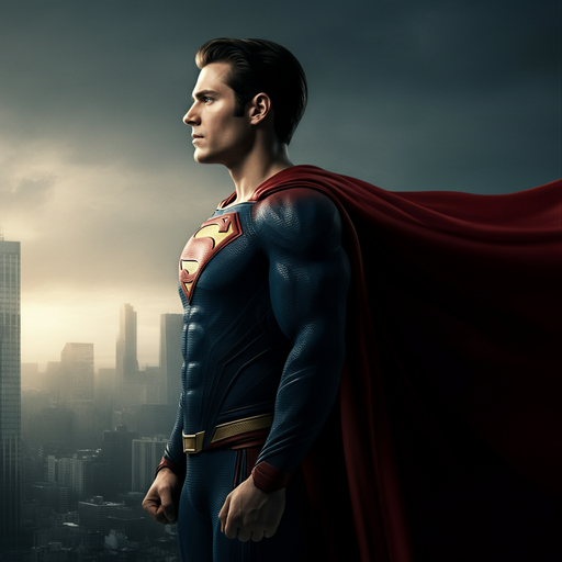 Superman: A Symbol of Hope Against the City Skyline