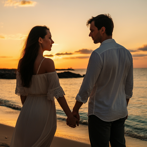 Silhouettes of Love at Sunset