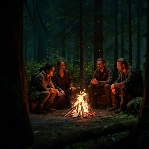 Whispers in the Dark: A Campfire’s Eerie Glow