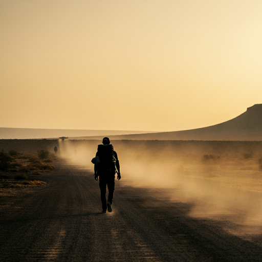 Silhouettes of Hope in the Desert Sunset