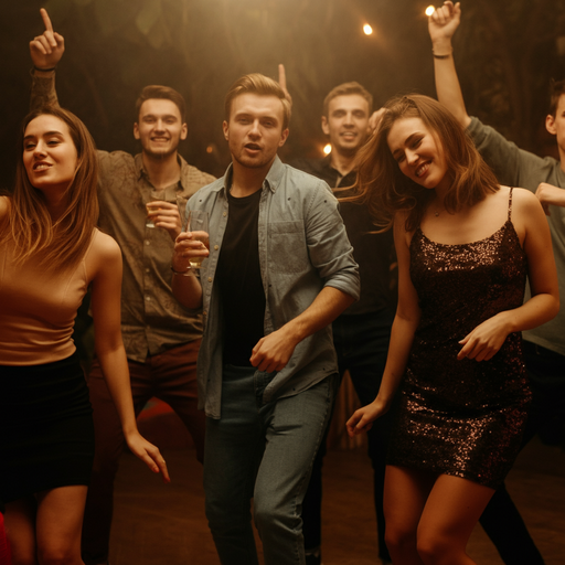 Friends Dance the Night Away in a Smoky, Energetic Club