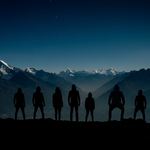 Silhouettes of Adventure: A Night Under the Mountains