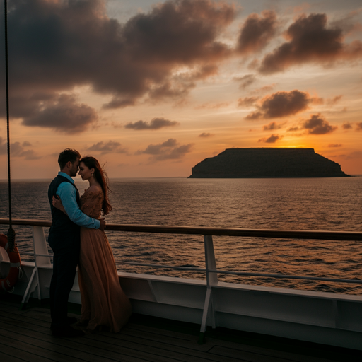 Silhouettes of Love Against a Fiery Sunset