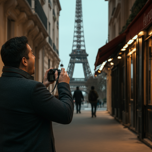 Capturing Parisian Romance: A Moment Frozen in Time