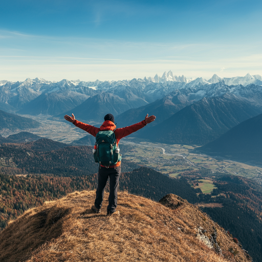 Conquering the Peak: A Moment of Serenity and Awe