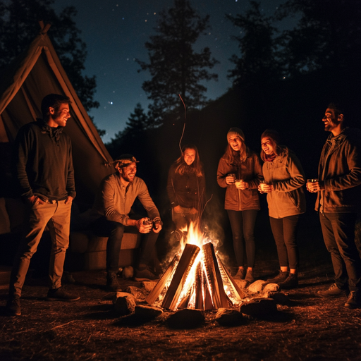 Campfire Tales Under a Starry Sky